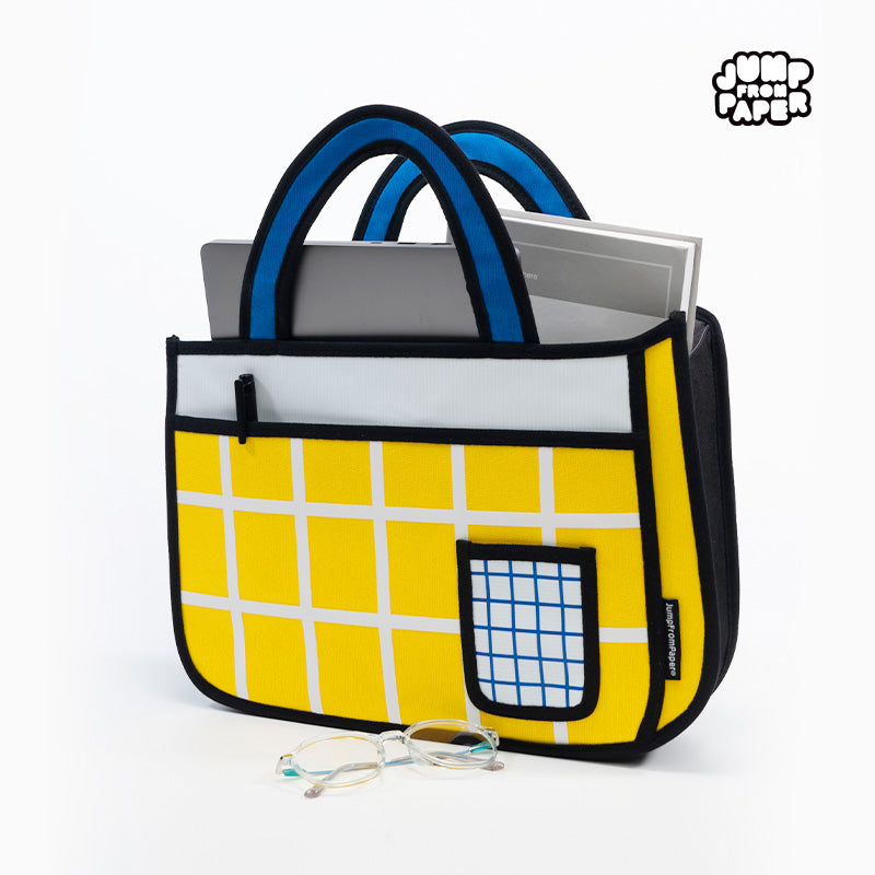 Yellow Checked Tote Bag(Handbag) | JFP103