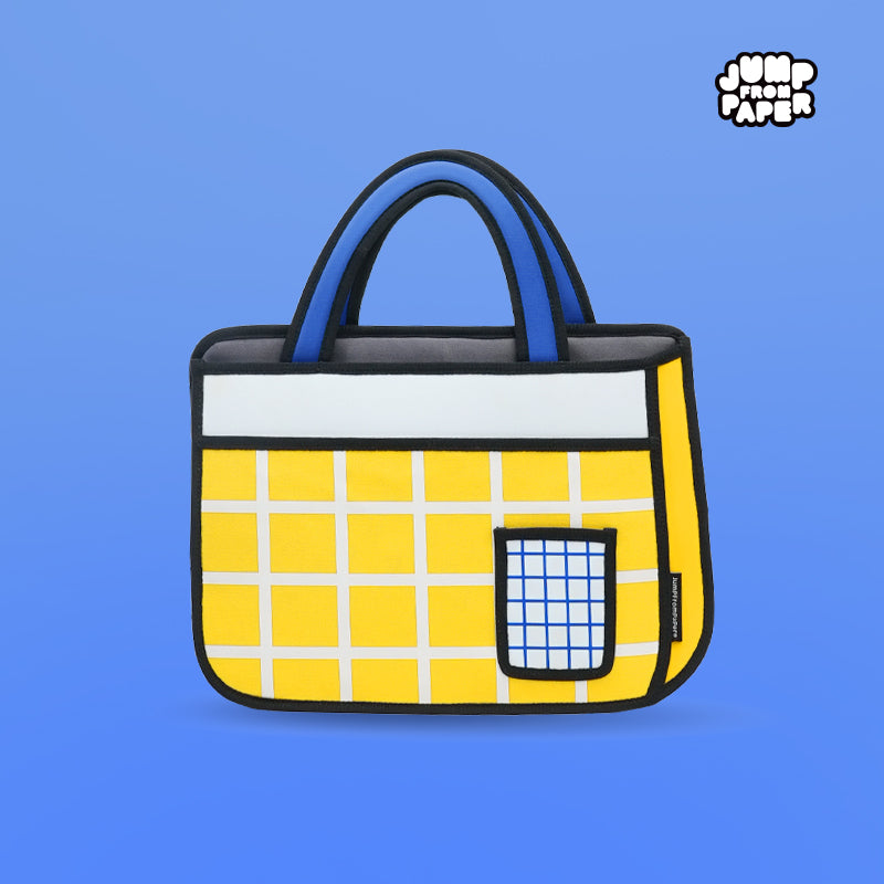 Yellow Checked Tote Bag(Handbag) | JFP103