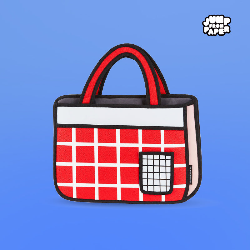 Red Checked Tote Bag(Handbag) | JFP102