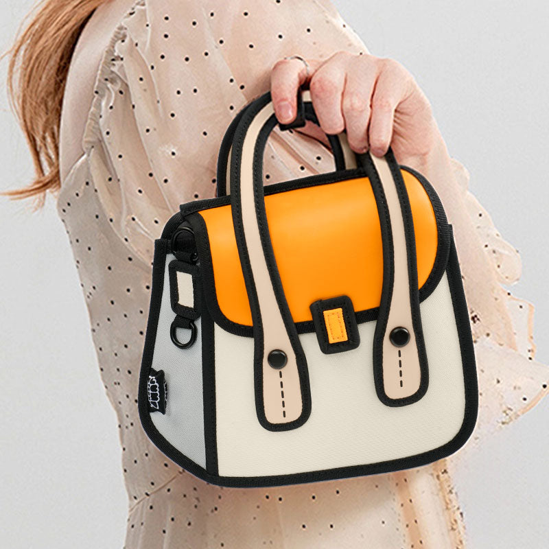 Mini Orange Owl bag/ Metal Chain Bag