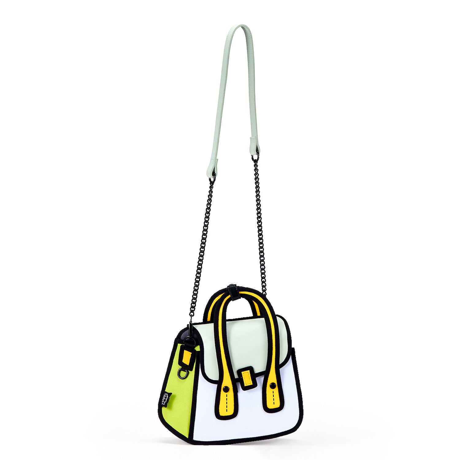 2D Bag Mint Green/Lemon Owl bag / Metal Chain Bag