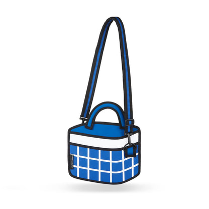 Dark Blue Checked Handbag - JumpFromPaper