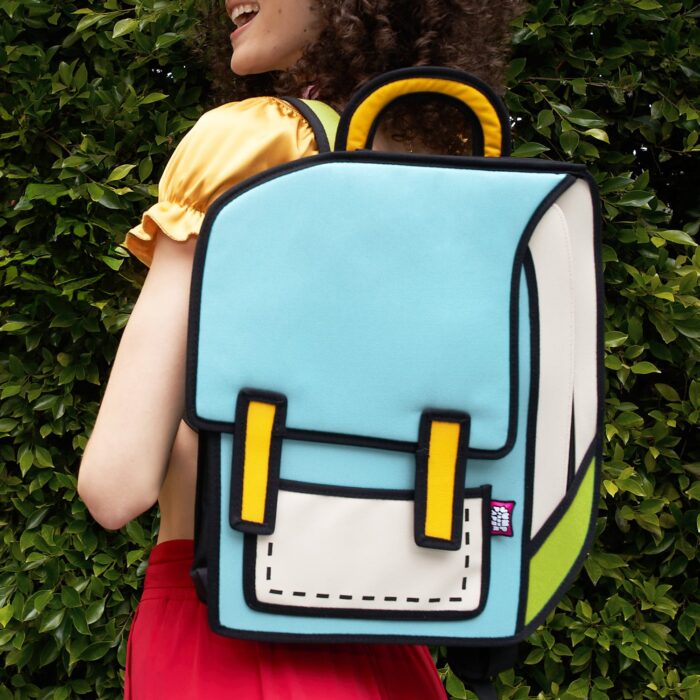 Spaceman Cartoon Backpack-classic-light blue (2)