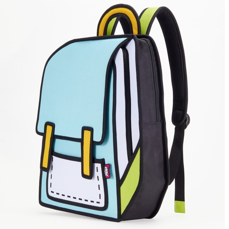 Spaceman Cartoon Backpack-classic-light blue (4)