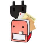 Spaceman Cartoon Backpack-classic-red (4)