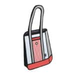 2D Cartoon Stripe Tote- Red-3