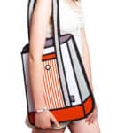 2D Cartoon Stripe Tote- Red-1