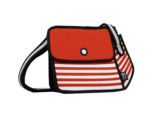 Stripe 2D Cartoon Shoulder Bag – Red-1