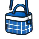 Checkered 3D Cartoon Handbag-dark blue (1)