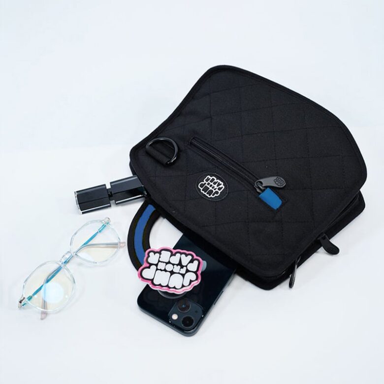 Checkered 3D Cartoon Handbag-dark blue (3)