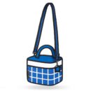 Checkered 3D Cartoon Handbag-dark blue (4)