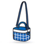 Checkered 3D Cartoon Handbag-dark blue (4)