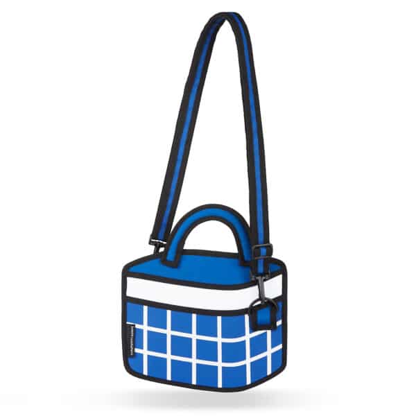 Checkered 3D Cartoon Handbag-dark blue (4)