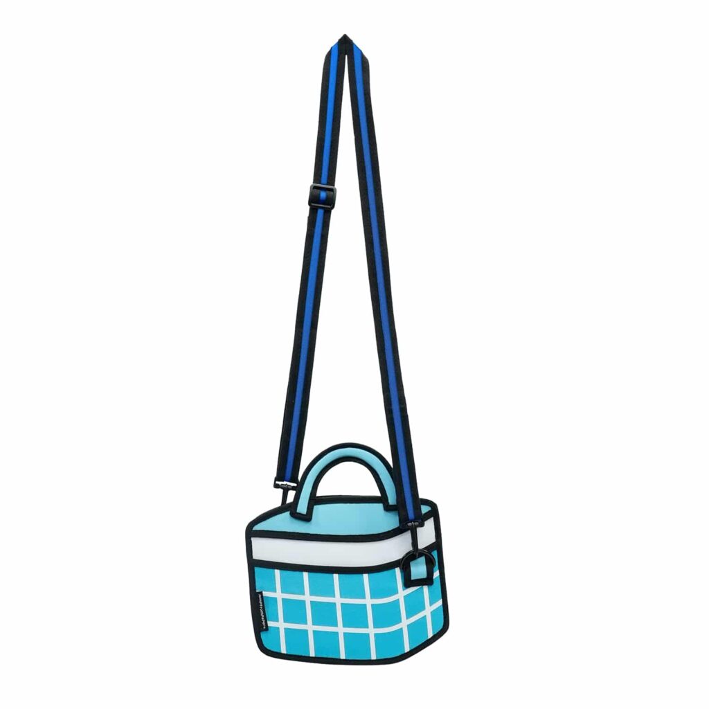 Checkered 3D Cartoon Handbag-light blue (10)