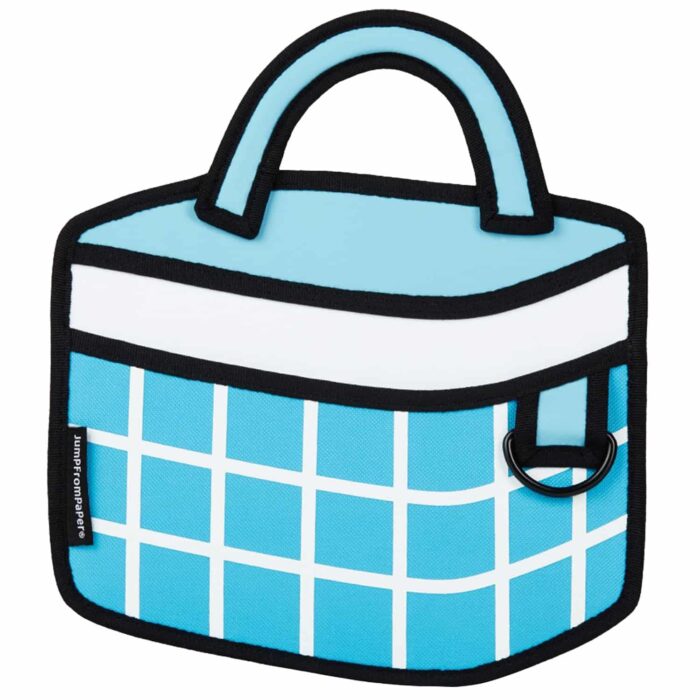 Checkered 3D Cartoon Handbag-light blue (2)