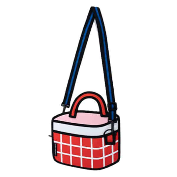 Checkered 3D Cartoon Handbag-red (6)