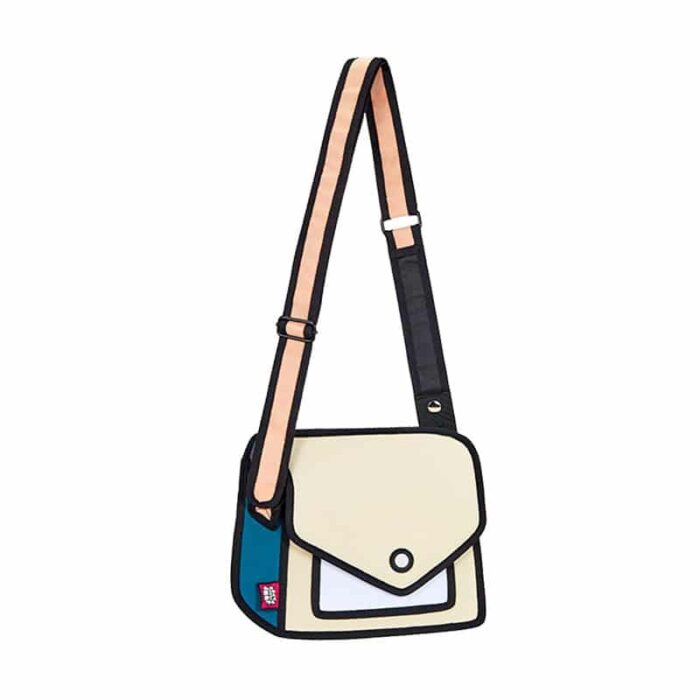 Giggle 2D Cartoon Shoulder Bag- beige (5)