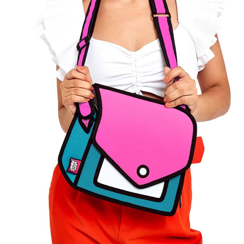 Giggle 2D Cartoon Shoulder Bag-rose pink (5)