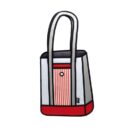 Jumpfrompaper 2D Cartoon Stripe Tote-red (1)
