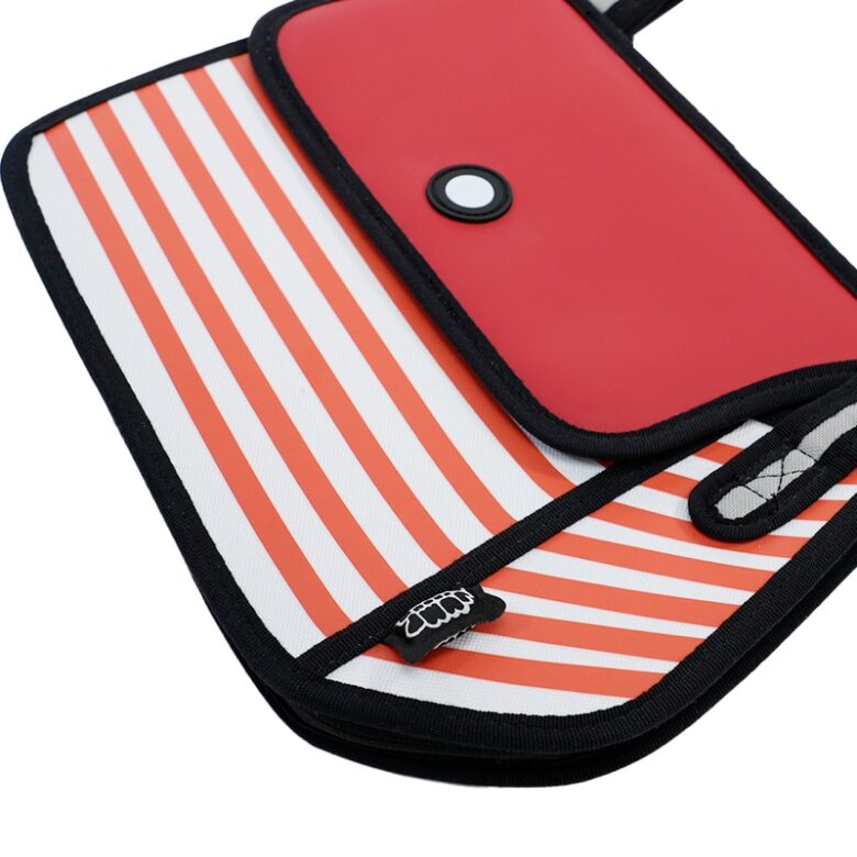 Stripe 2D Shoulder Bag -red (1)