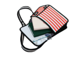 Stripe 2D Cartoon Shoulder Bag – Red-3