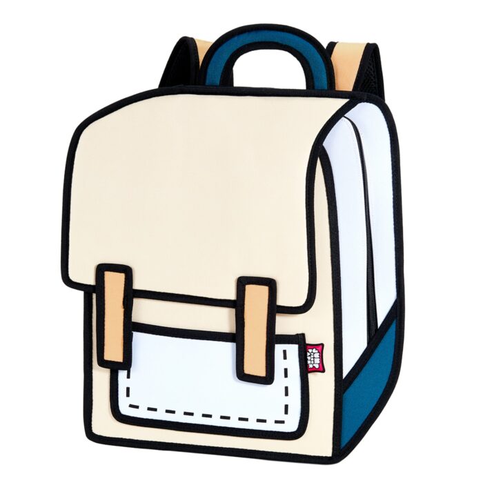 Spaceman Cartoon Backpack-junior-beige (1)