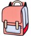 Spaceman Cartoon Backpack-junior-red (8)