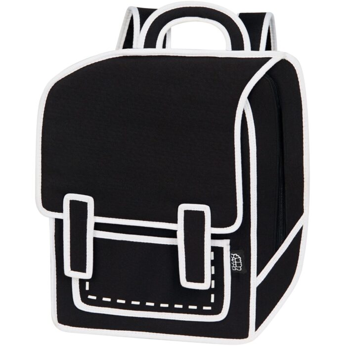 Spaceman Cartoon Backpack-wide-black (1)