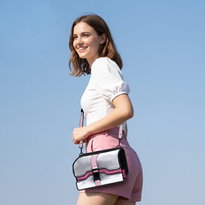 Neo Box – Metallic Silver and Pink Crossbody (5)