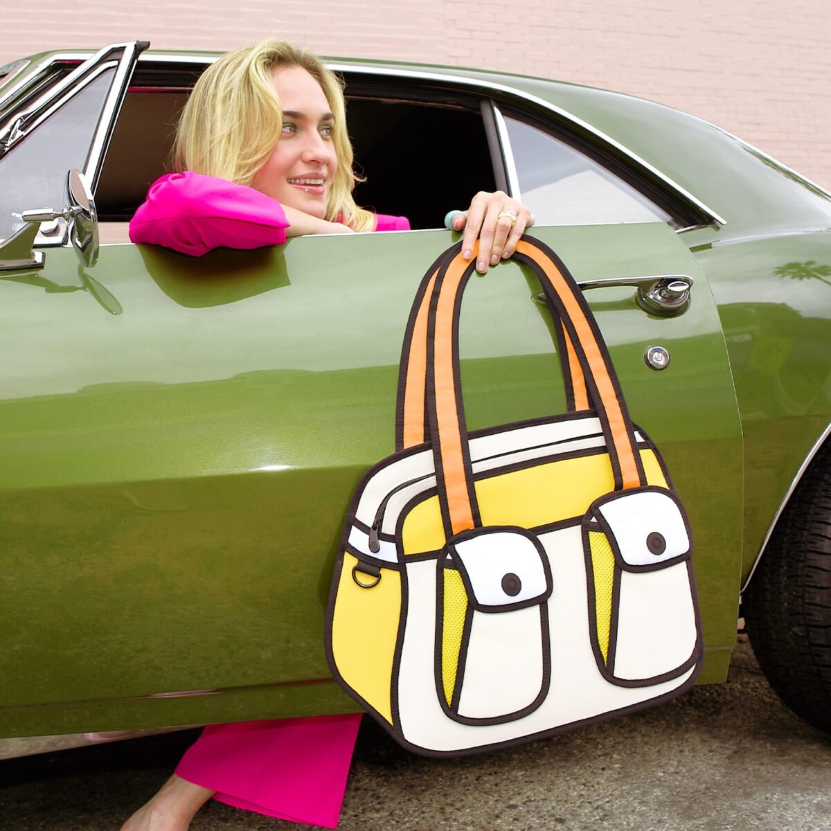 2D Cartoon Shoulder Bag - Bonjour - Image 3