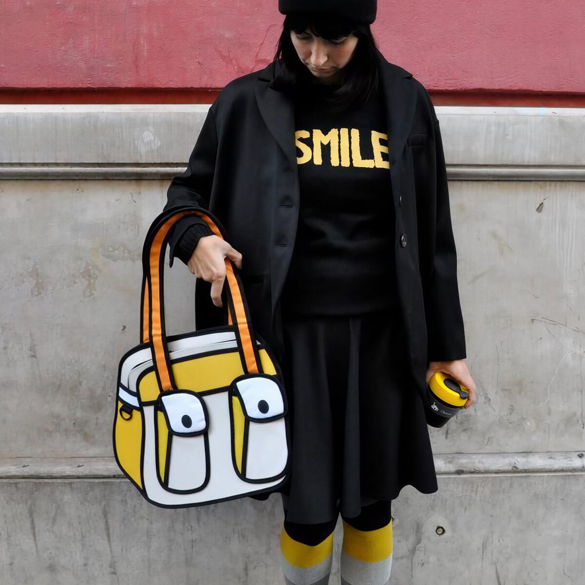 2D Cartoon Shoulder Bag - Bonjour - Image 4