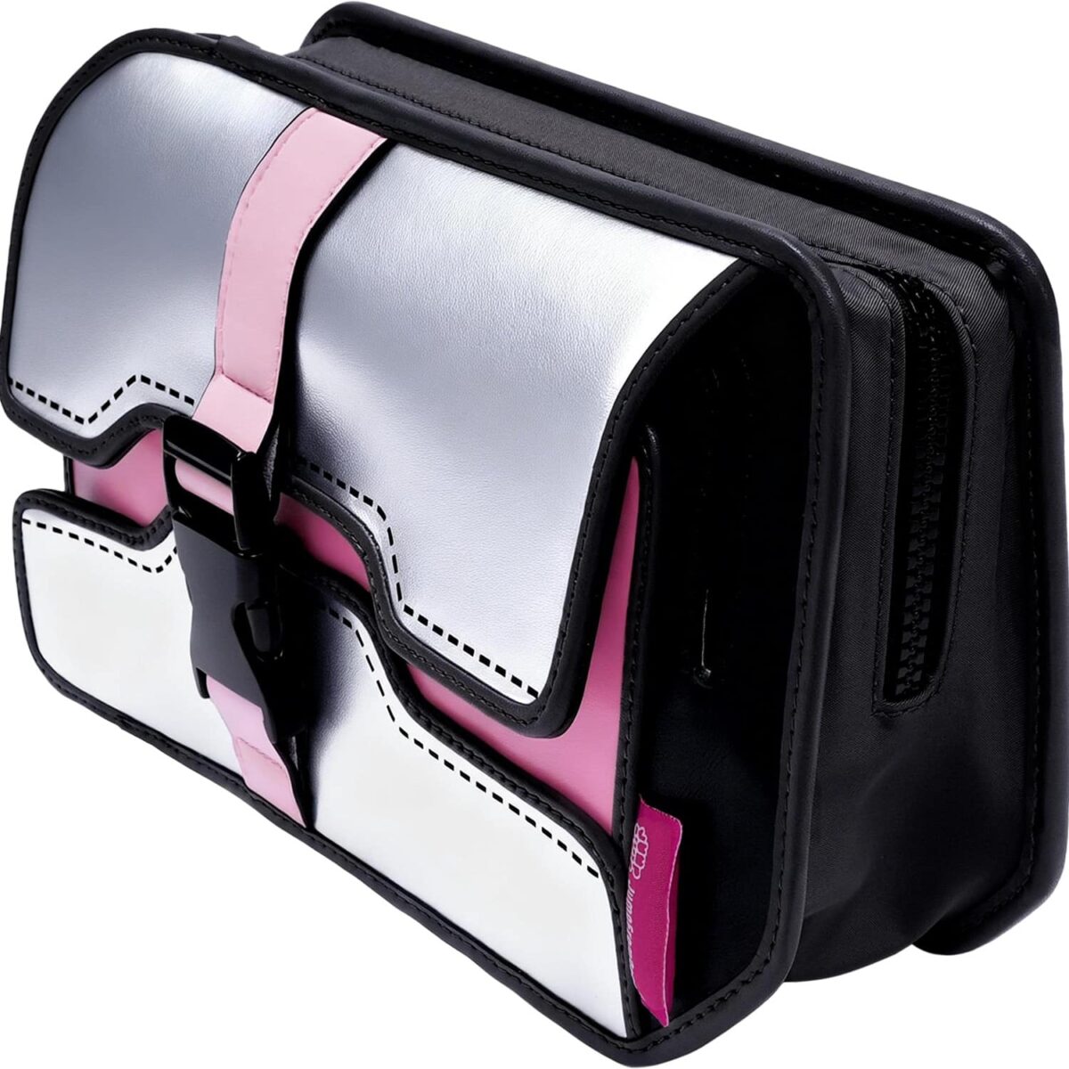 Neo Box – Metallic Silver and Pink Crossbody - Image 5